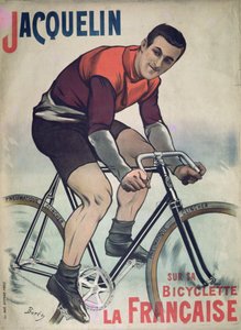 Poster die Edmond Jacquelin (1875-1928) op fiets 